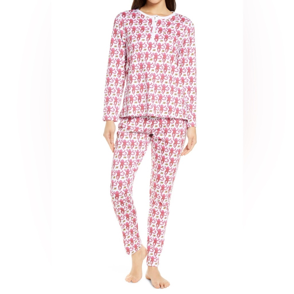 Roberta Roller Rabbit Pink & White Floral-Print Long Sleeve Pajama Set